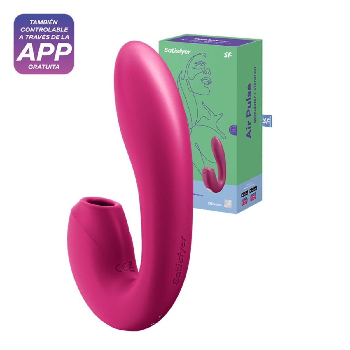 GENERICO - VIBRADOR SUCCIONADOR SUNRAY APP CON 2 MOTORES CON CONTROL