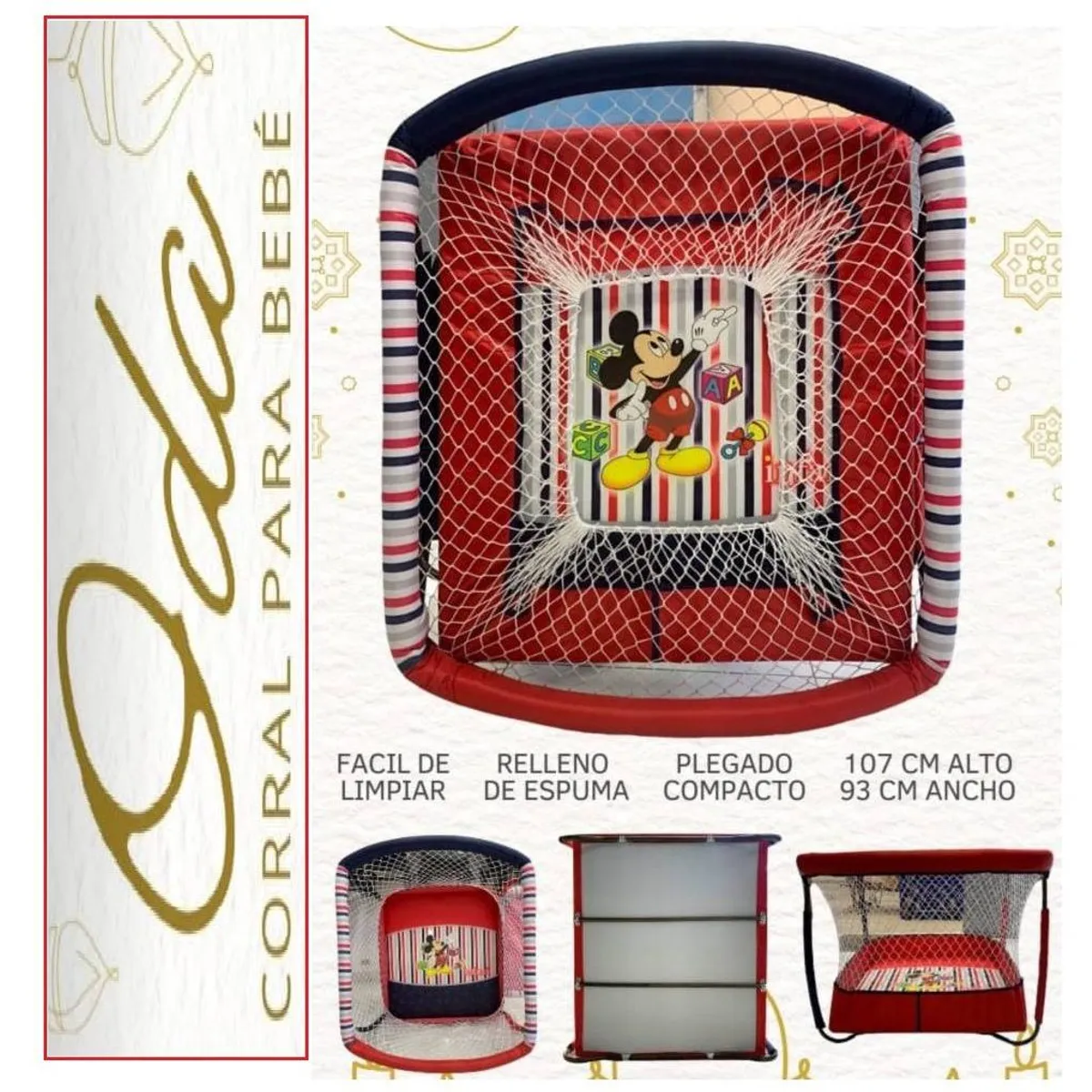 GENERICO - Corral Plastificada Plegado 107 x 93cm Oda Rojo