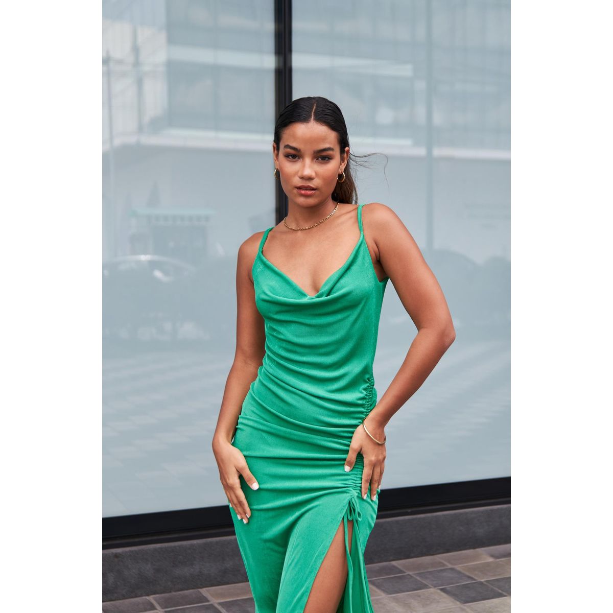 ALLEZ COLLECTION - Vestido  Largo Raysa, con abertura, de fiesta