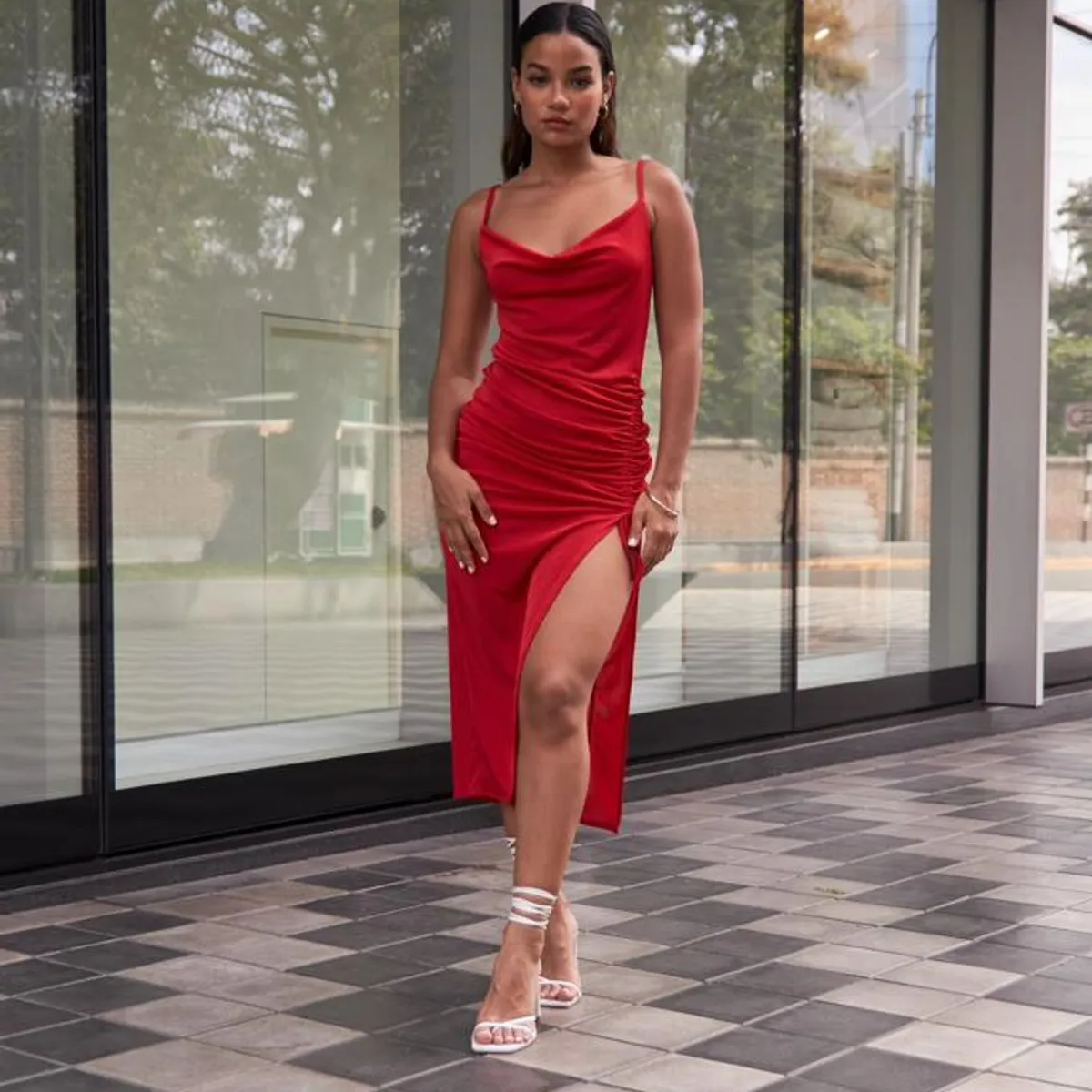 ALLEZ COLLECTION - Vestido  Largo Raysa, con abertura, de fiesta