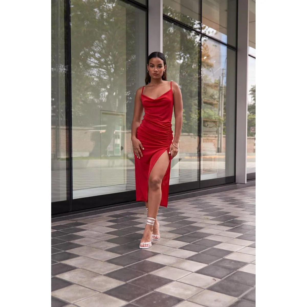 ALLEZ COLLECTION - Vestido  Largo Raysa, con abertura, de fiesta