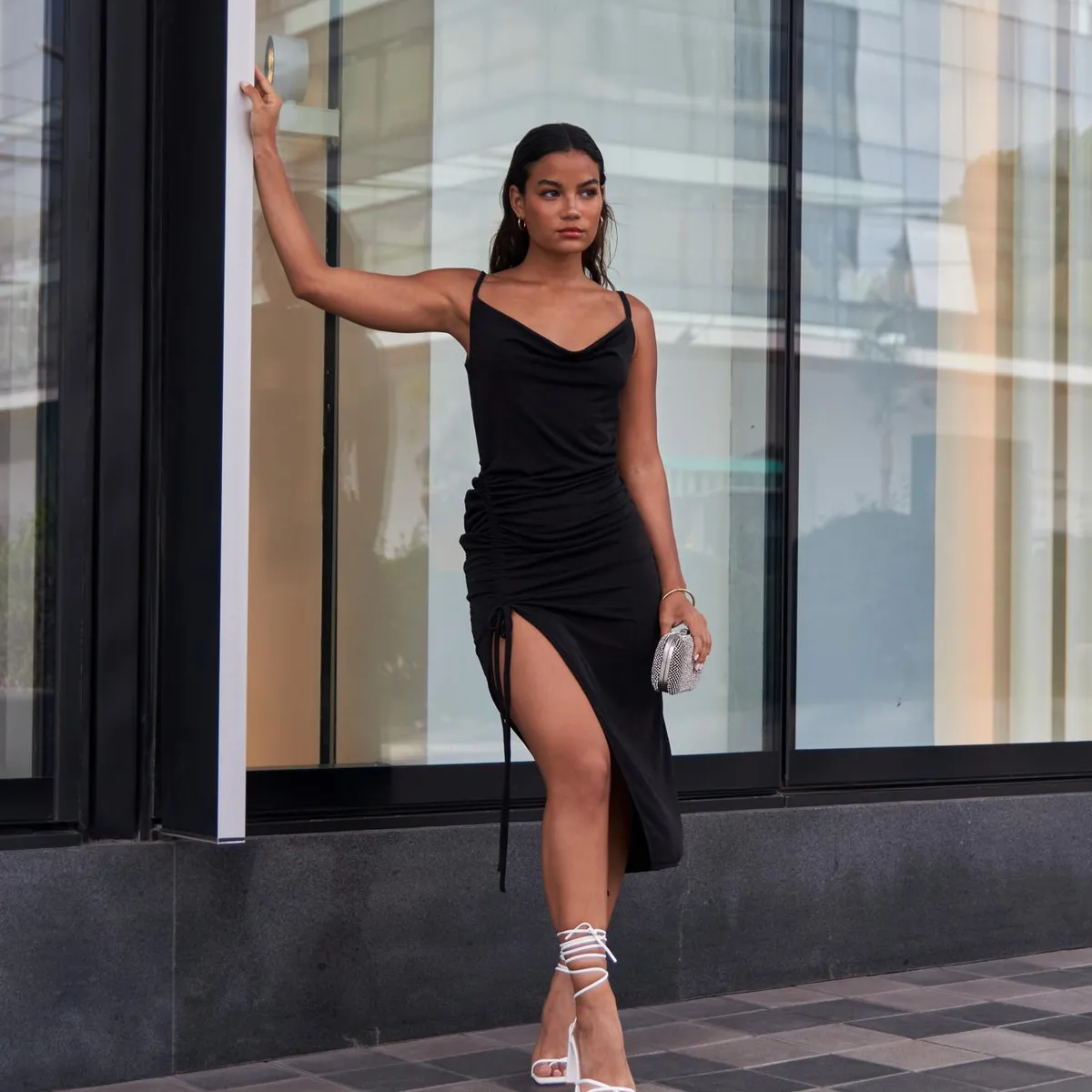 ALLEZ COLLECTION - Vestido  Largo Raysa, con abertura, de fiesta