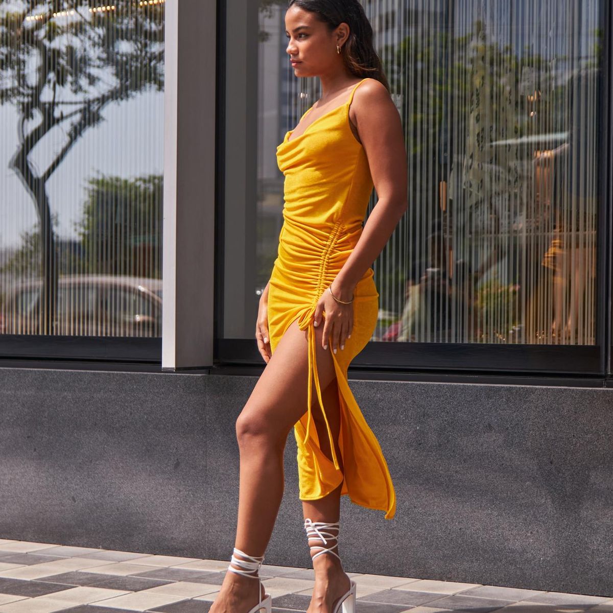 ALLEZ COLLECTION - Vestido  Largo Raysa, con abertura, de fiesta