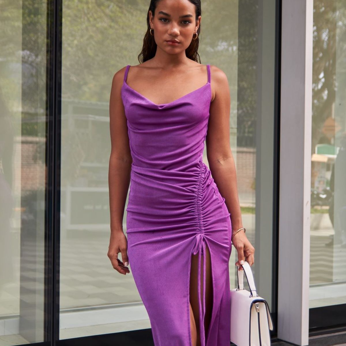 ALLEZ COLLECTION - Vestido  Largo Raysa, con abertura, de fiesta