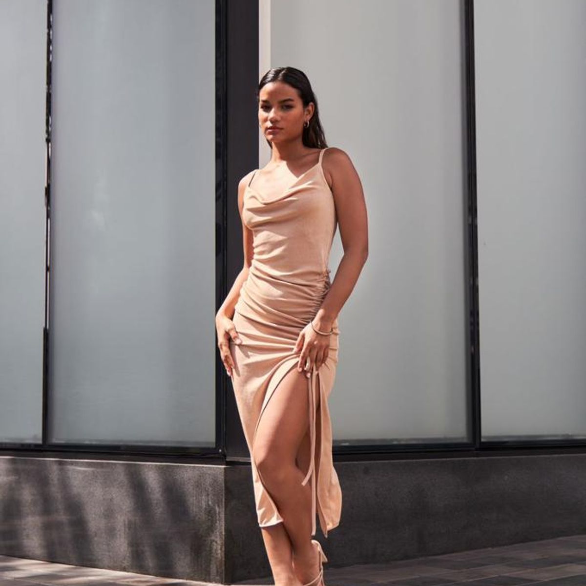 ALLEZ COLLECTION - Vestido  Largo Raysa, con abertura, de fiesta