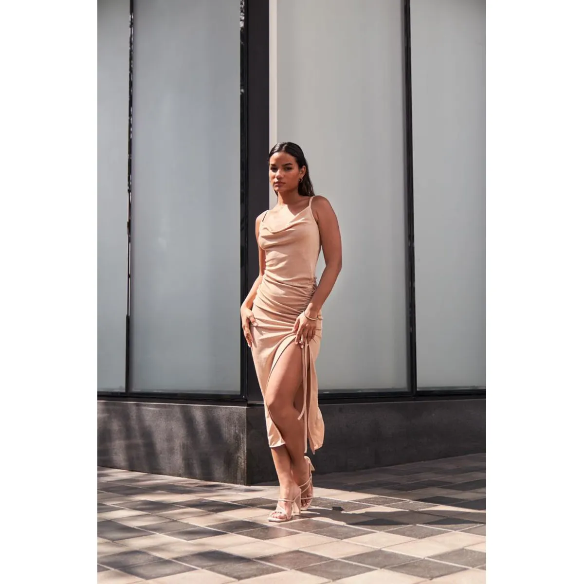 ALLEZ COLLECTION - Vestido  Largo Raysa, con abertura, de fiesta