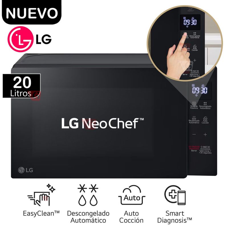 LG - Horno Microondas MS2032GAS 20L con EasyClean LG