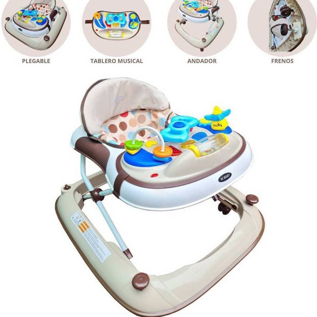 GENERICO - Andador musical plegable PIANO Marrón