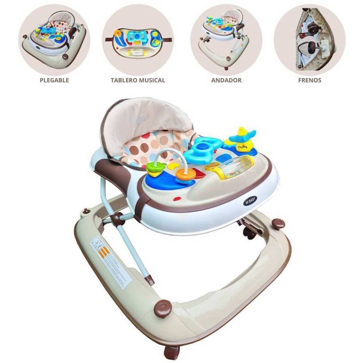 GENERICO - Andador musical plegable PIANO Marrón