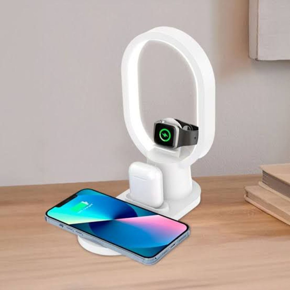 GENERICO - CARGADOR INALAMBRICO 4 EN 1 - Blanco