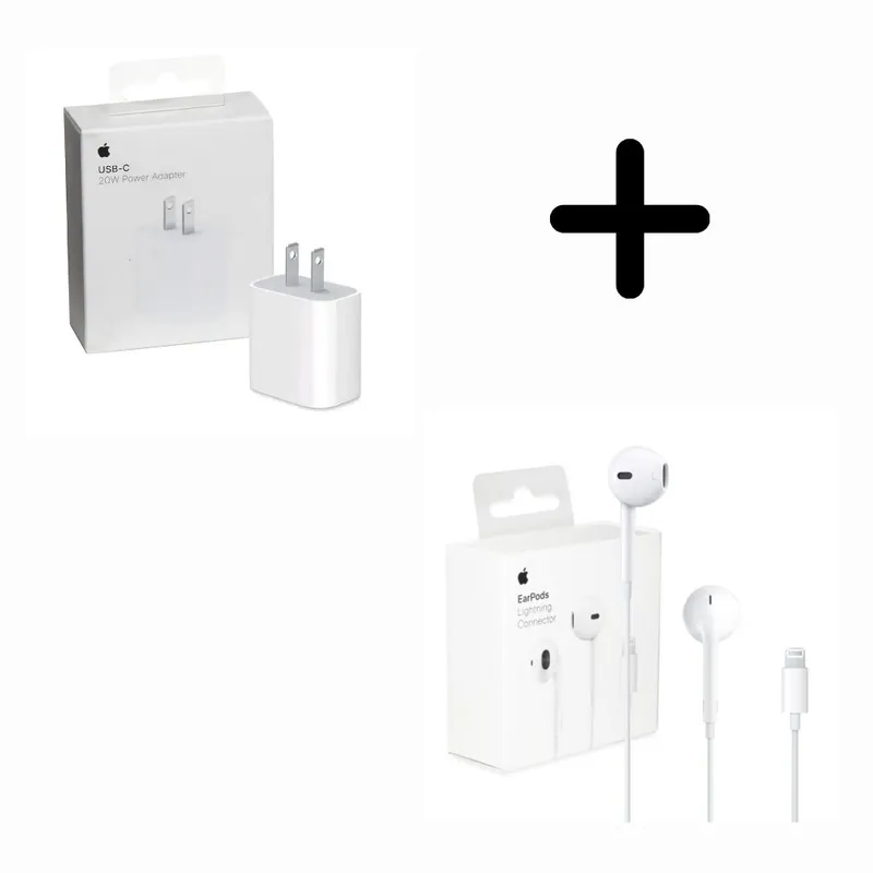 APPLE - Audifono Apple Lightning y Cargador 20w Apple - Original