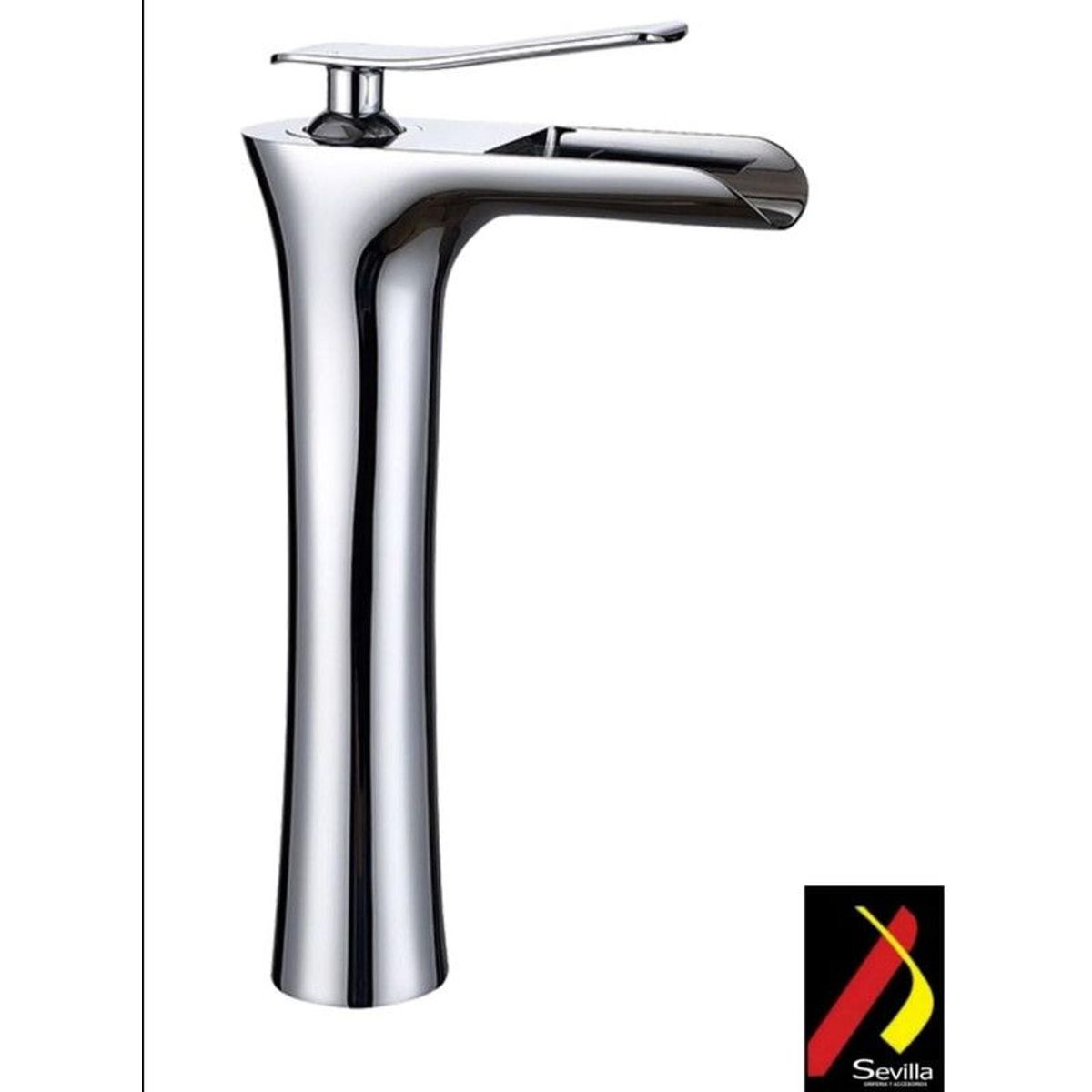 GENERICO - MEZCLADORA DE LAVATORIO CASCADA ALTO CROMADO