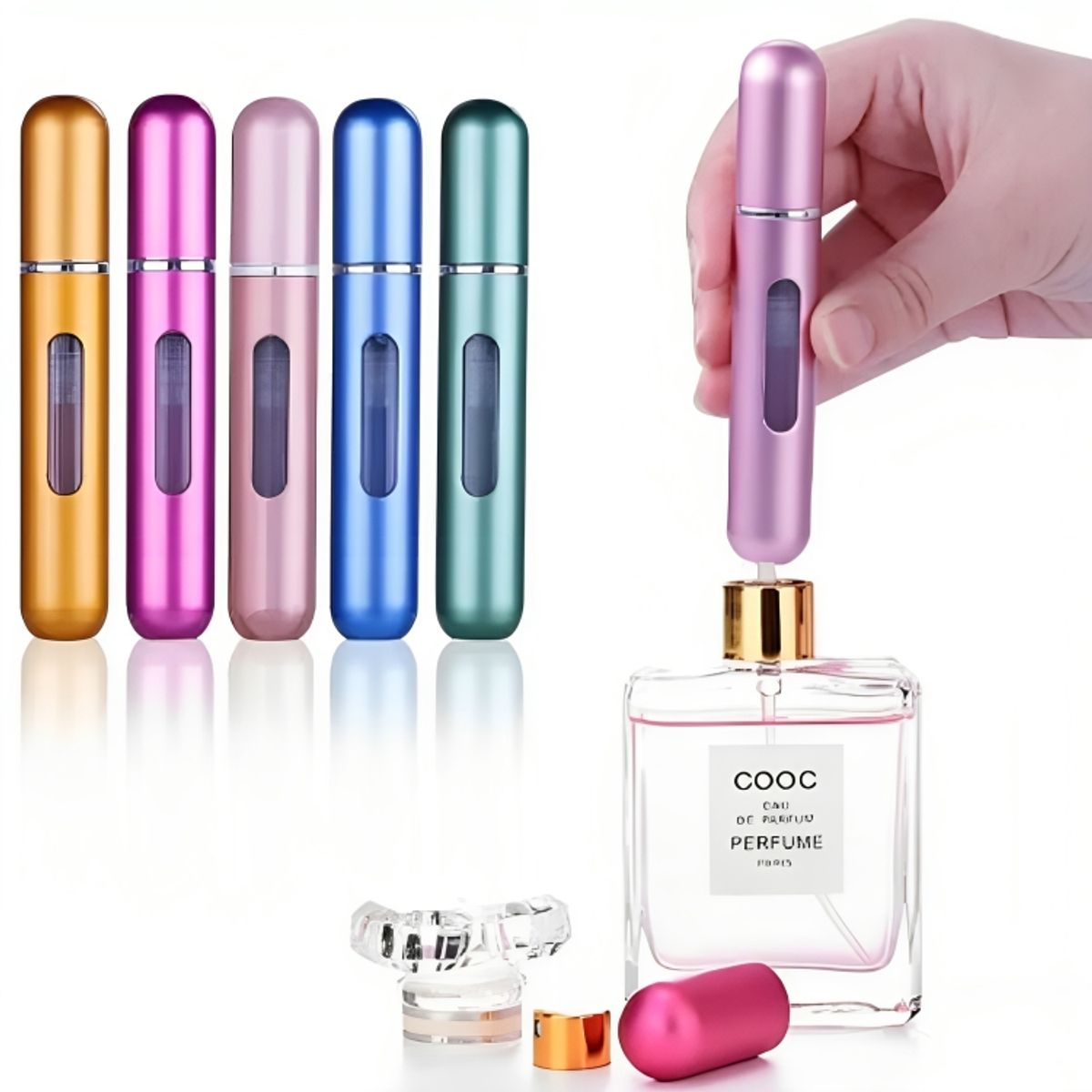 GENERICO - Dispensador Atomizador de Perfume para Viaje Pack 2 x 1