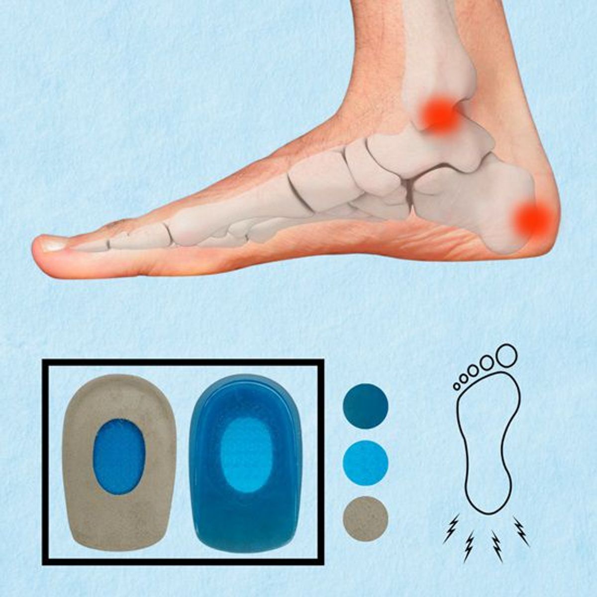 GENERICO - Plantilla de Gel para Espolon Calcaneo