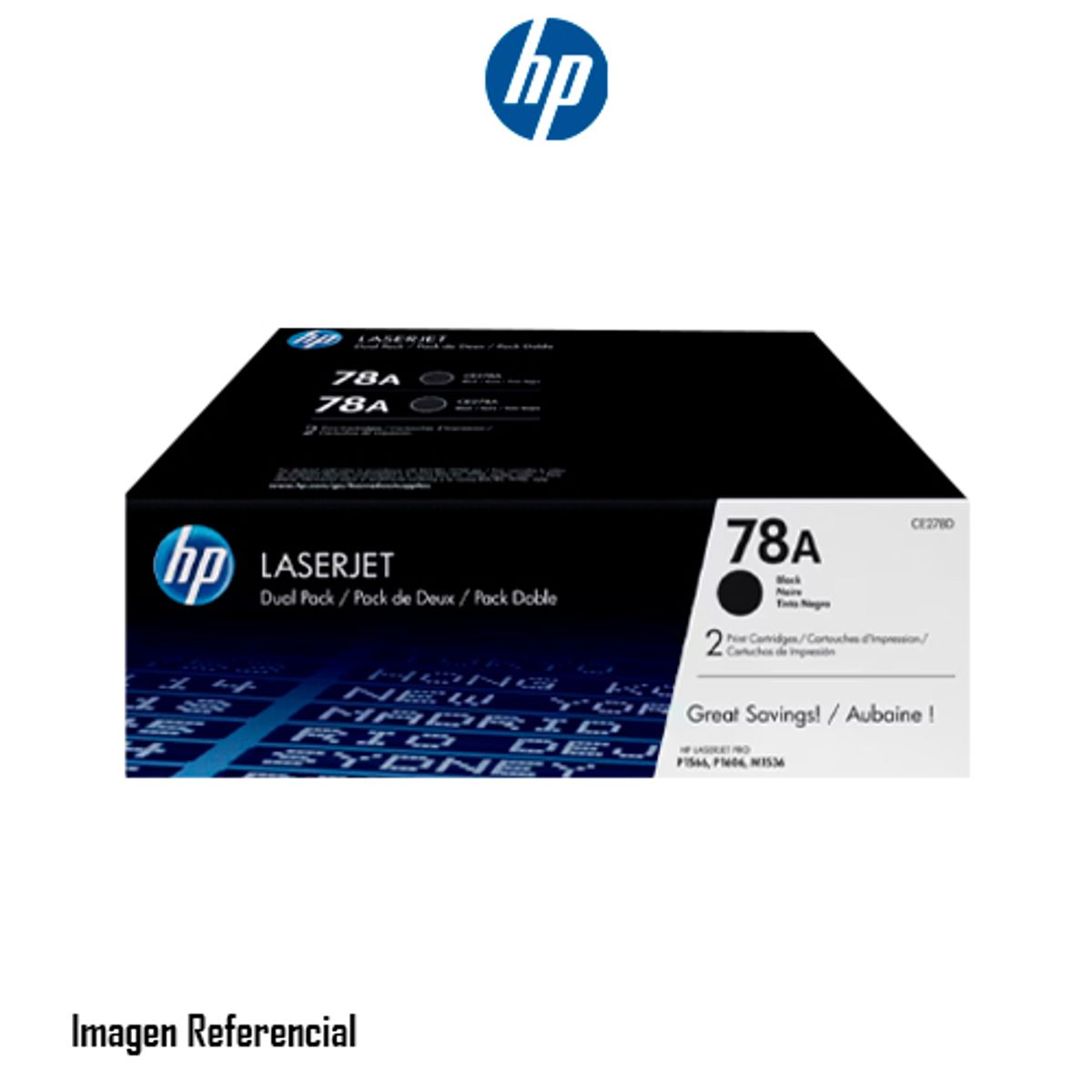 HP - TONER HP 78AD DUAL PACK COLOR NEGRO PARA HP LASERJET PRO  P/N  CE278AD