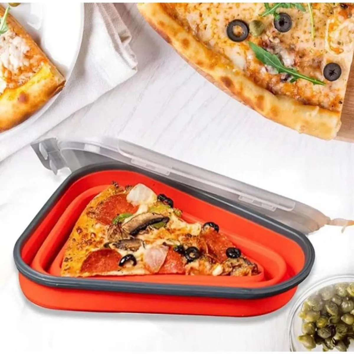 GENERICO - Box Pizza Pack Contenedor Portable Silicona Plegable