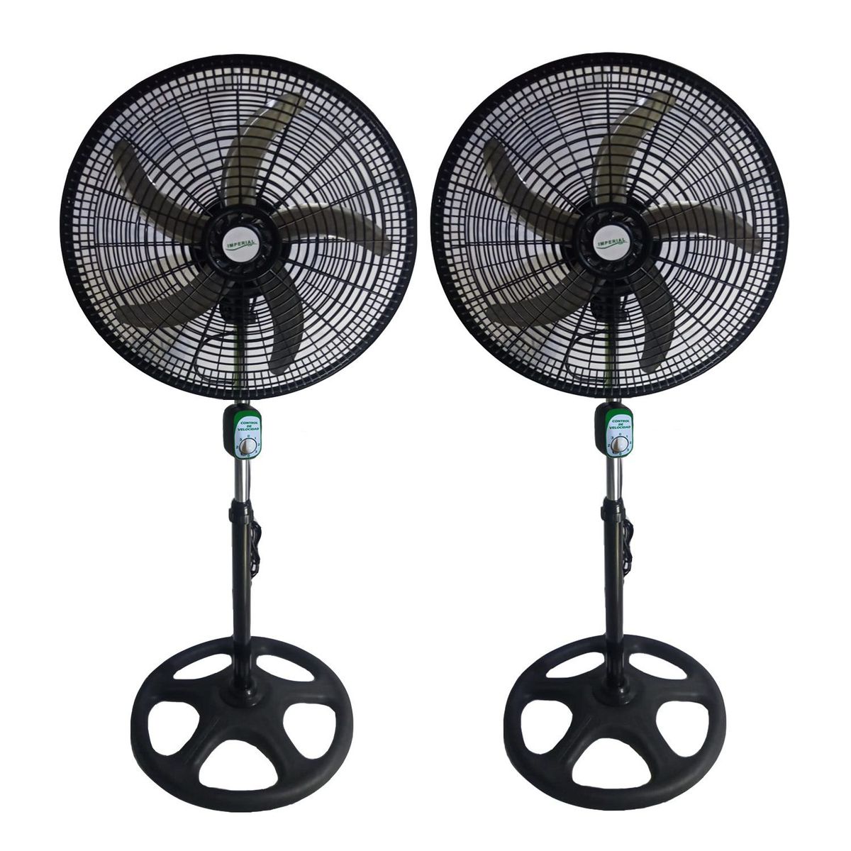 GENERICO - 2 Ventiladores Imperial TY-1813WP malla de plástico 5 aspas 18"
