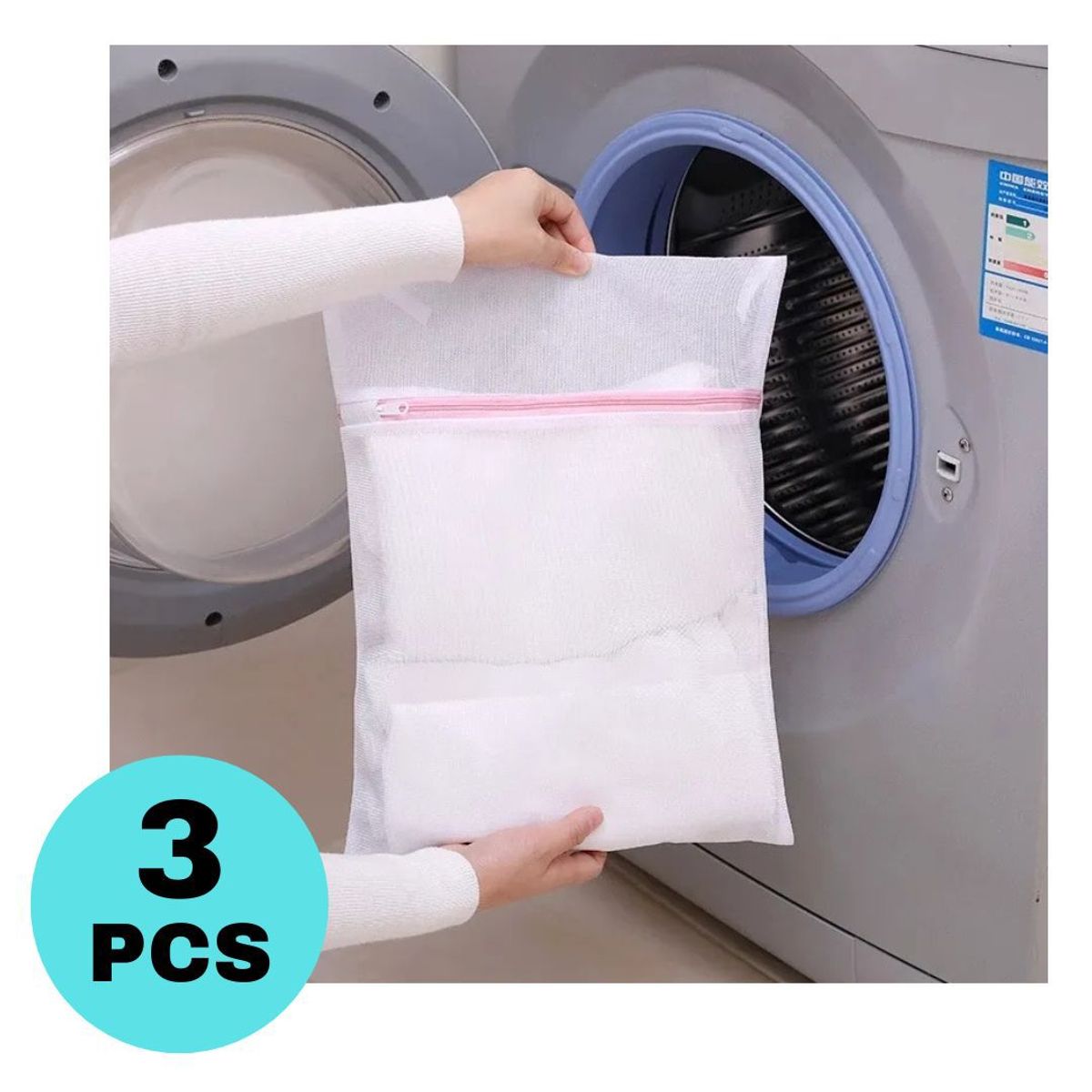 GENERICO - BOLSA DE MALLA PARA LAVADORA 3 UND CON DISEÑO