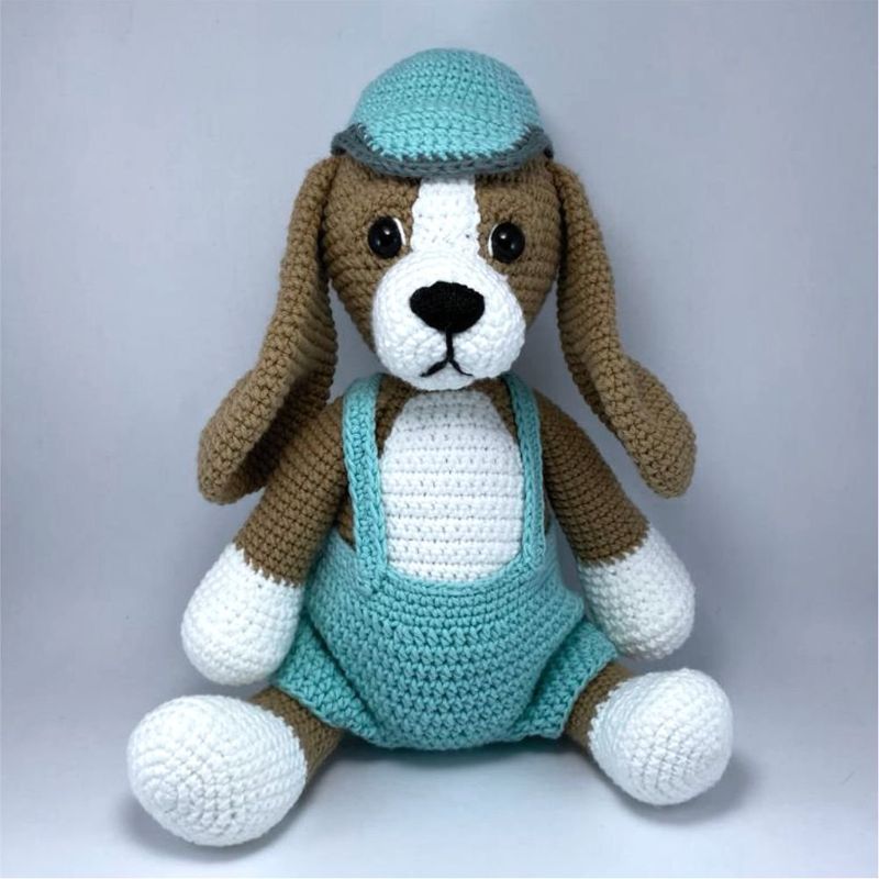GENERICO - Perro beagle amigurumi 28cm peluche adorno