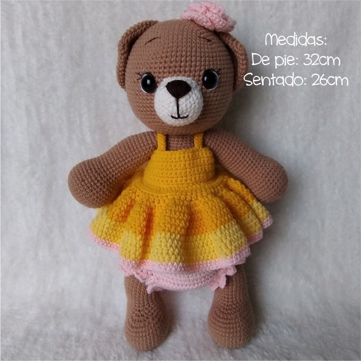 GENERICO - Osita amigurumi 32cm - oso peluche adorno