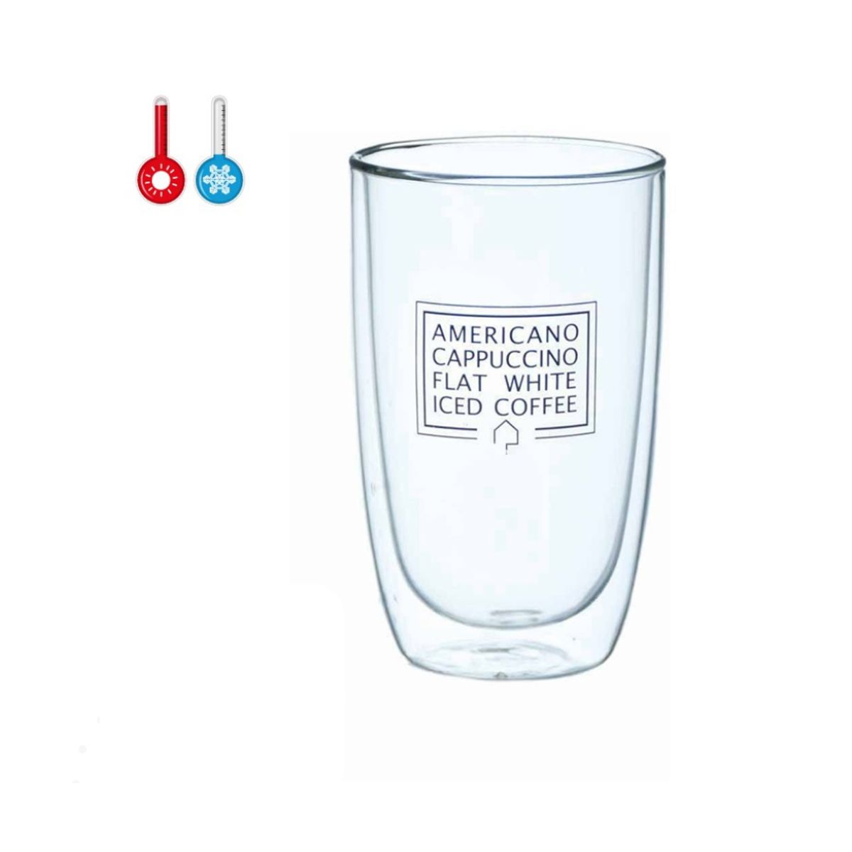 GENERICO - Vaso de doble pared en vidrio borosilicato 450 ml capuchino