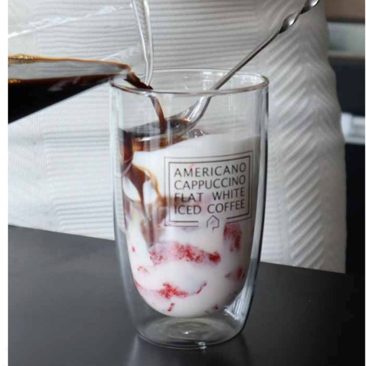 GENERICO - Vaso de doble pared en vidrio borosilicato 450 ml capuchino