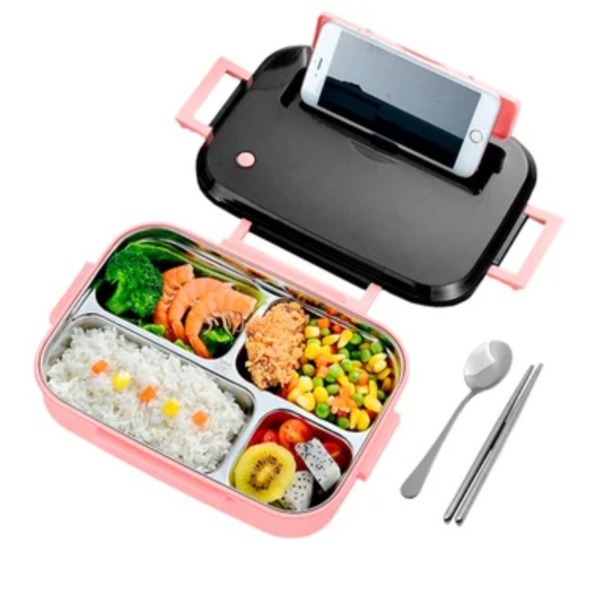 GENERICO - Fiambrera portátil de acero inoxidable 304 con Divisiones