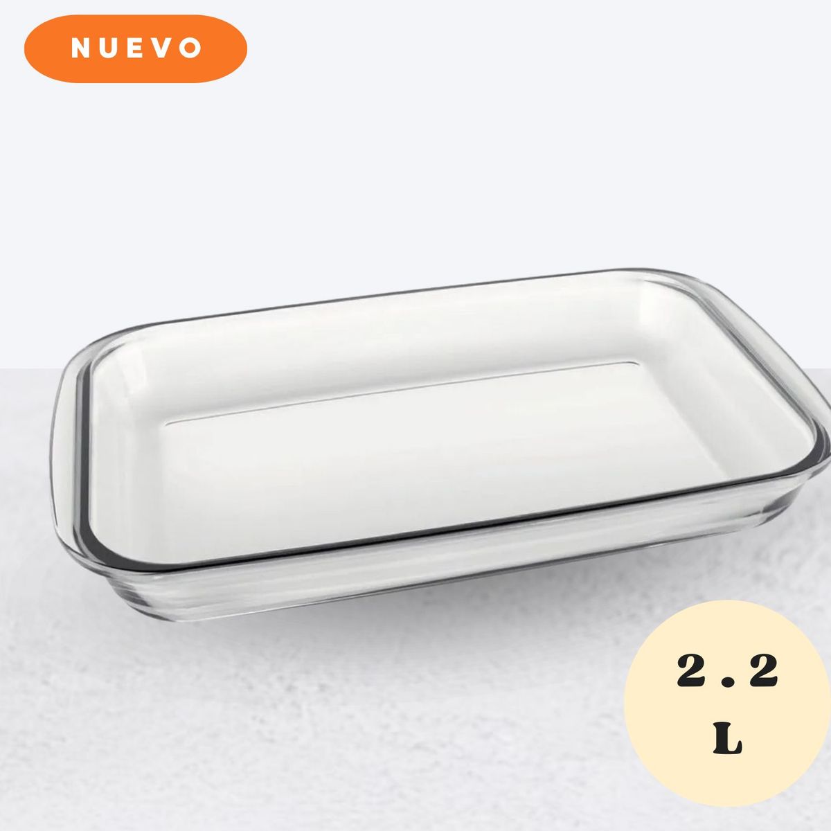 MARINEX - Bandeja rectangular para horno de vidrio Med 22Lt