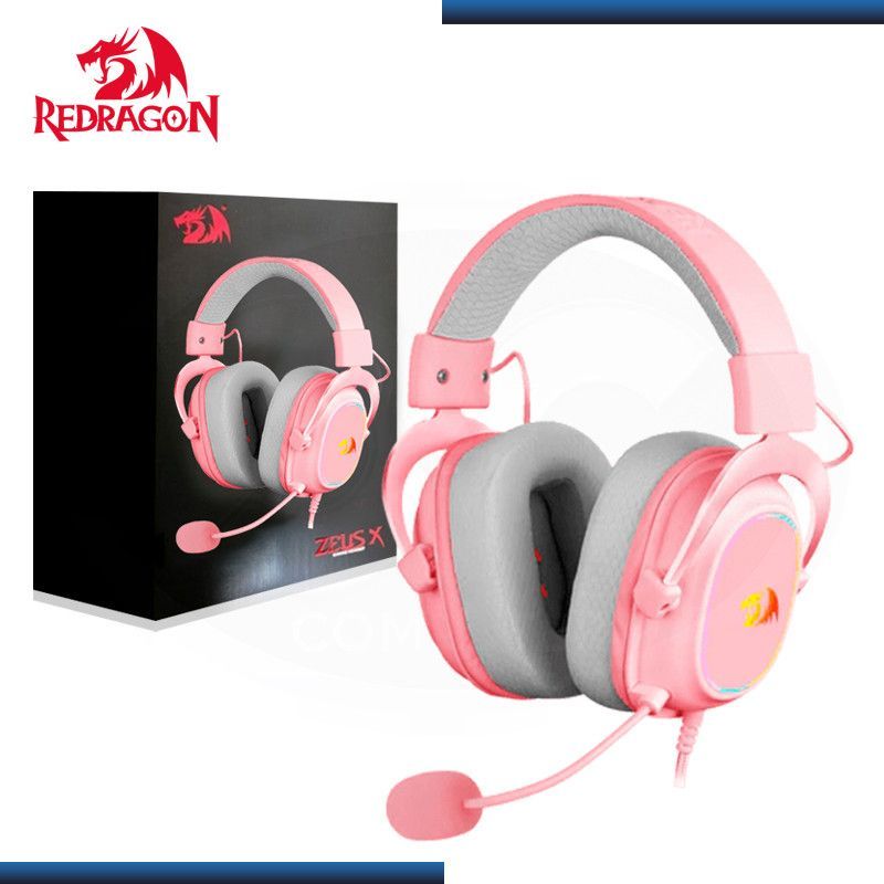 REDRAGON - Auriculares Redragon Zeus X RGB H510P-RGB ROSADO