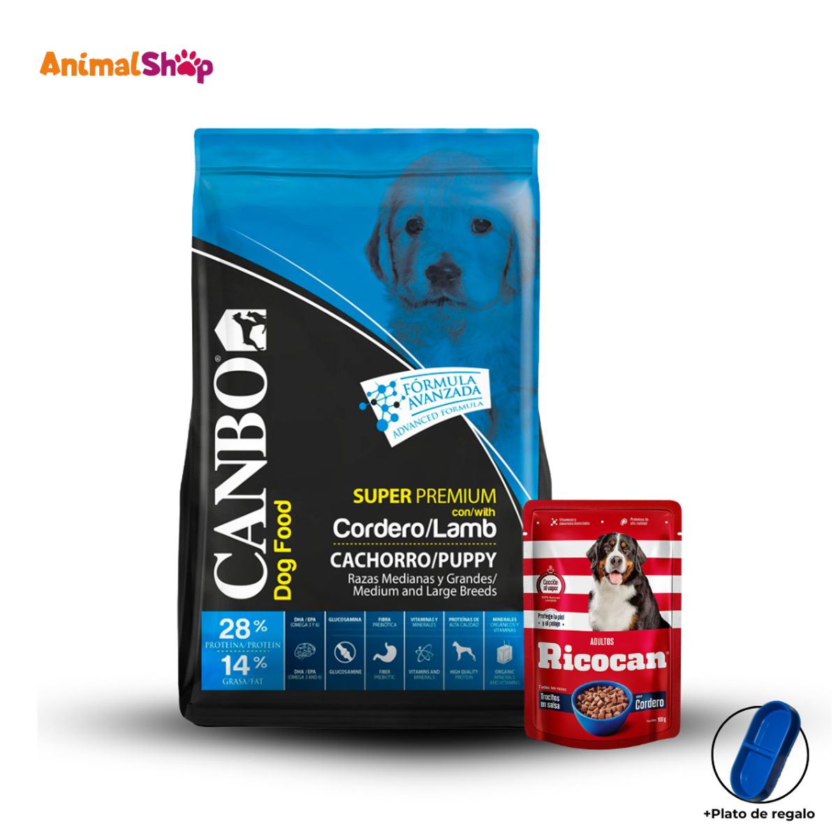 CANBO - Comida Perro Canbo Cachorro Raza Med Y Gde Cordero 15 Kg + Regalos