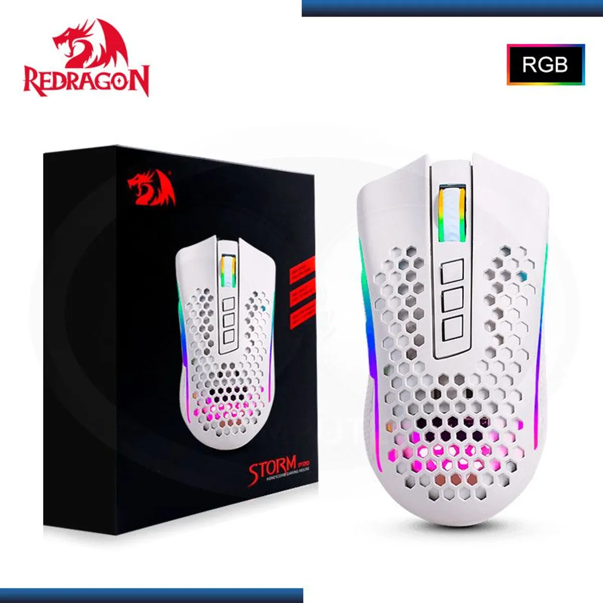REDRAGON - Mouse Gamer Redragon STORM PRO M808-KS Wireless WHITE