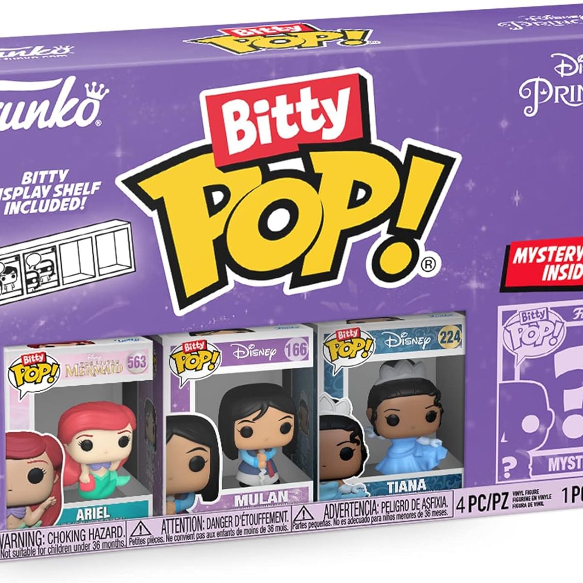 FUNKO - Miniaturas Funko Bitty Pop Disney Princess Ariel 4pk