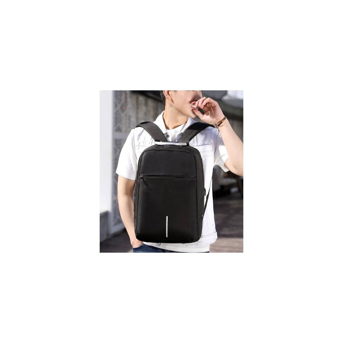 UNIVERSAL - Mochila Antirrobo Impermeable con Clave Morral Laptop Usb Negro