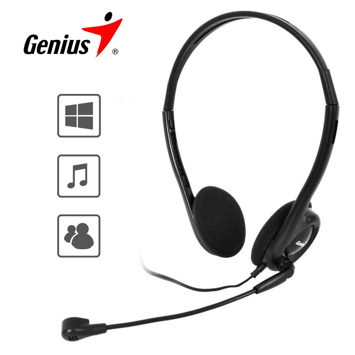 GENIUS - Audífonos Con Micrófono GENIUS HS-200C Para PC NEGRO
