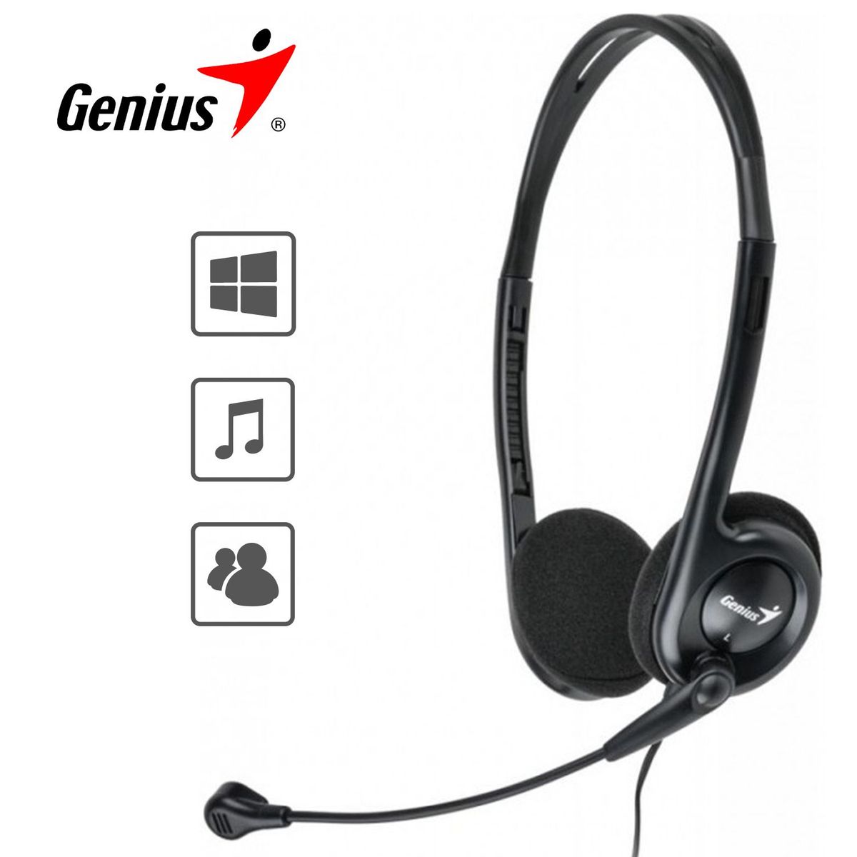 GENIUS - Audífonos Con Micrófono GENIUS HS-200C Para PC NEGRO