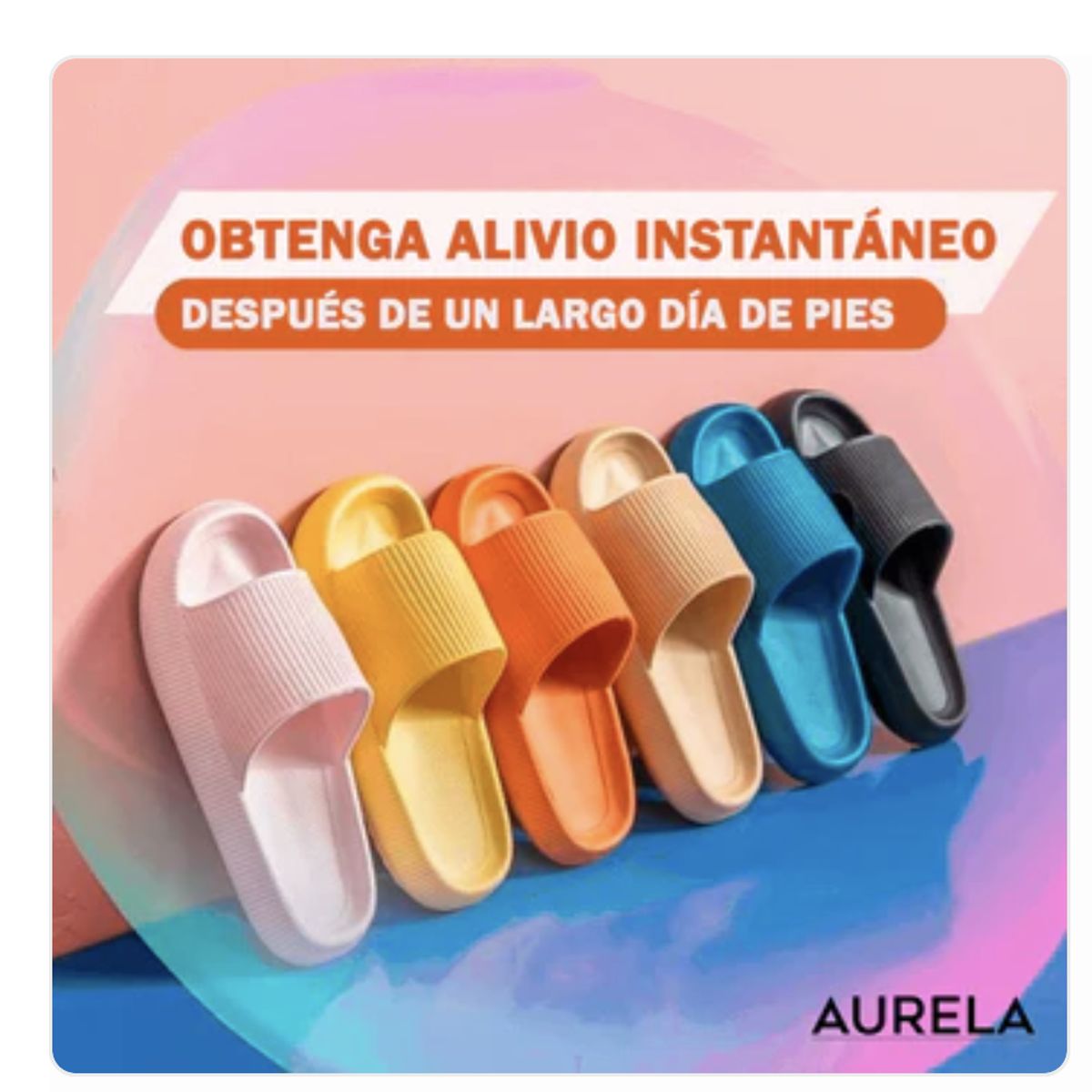 AURELA - CloudSlides™ - Sandalias Pantuflas Cómodas y Ligeras 34 - 35 Negro