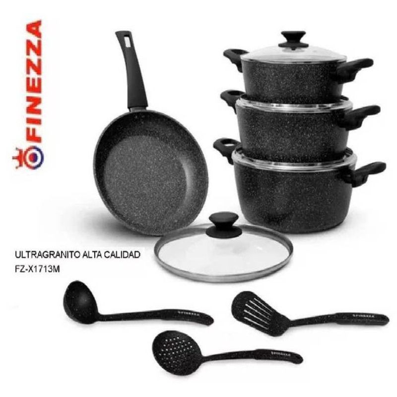 FINEZZA - SET DE OLLAS DE ULTRA GRANITO 11 PZAS FZ-X1713M