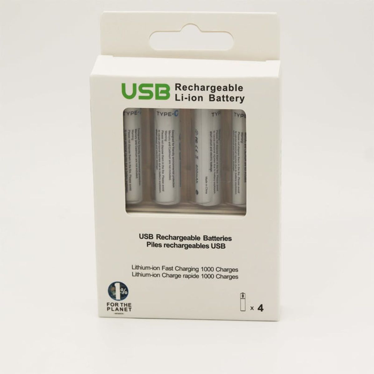 BELICELL - Belicell - Pack de 4 Baterías Recargables de Litio AAA USB 900mWh 1.5V