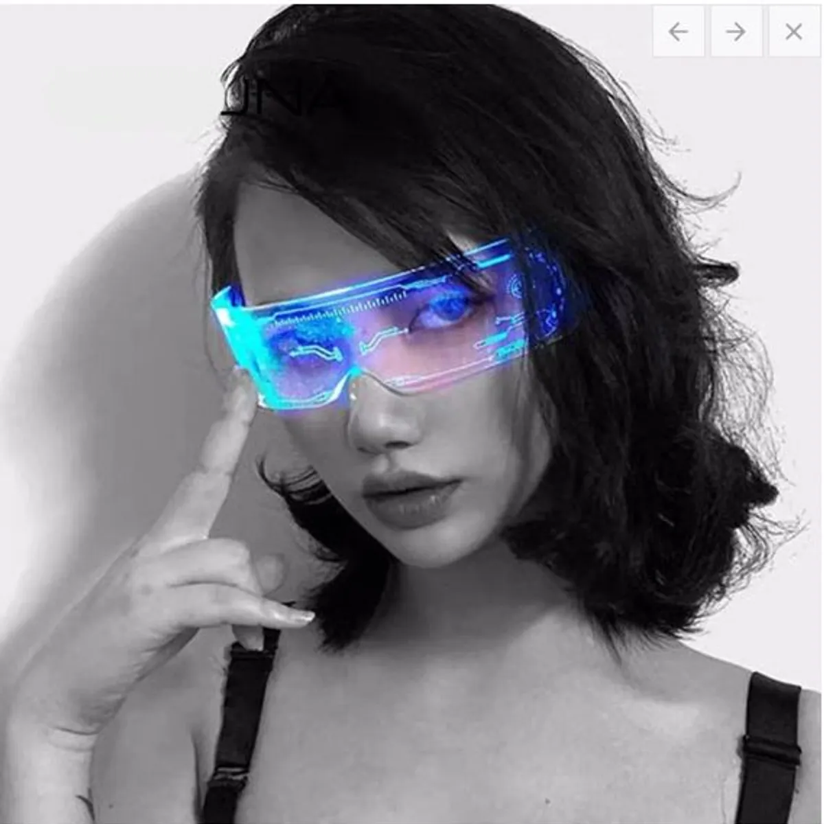 GENERICO - LENTES FUTURISTAS CON LUCES LED PARA FIESTA