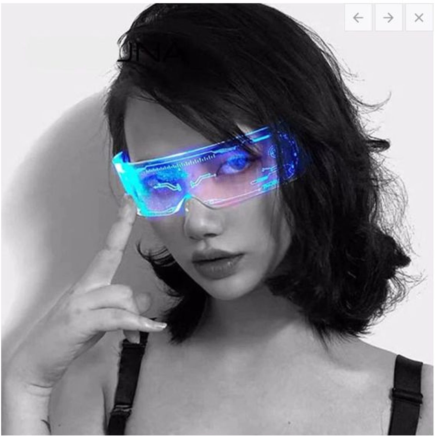 LENTES FUTURISTAS CON LUCES LED PARA FIESTA GENERICO