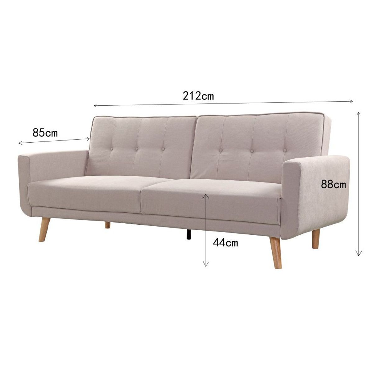 PAZART MUEBLES - SOFÁ CAMA FUTÓN MAURICE GRIS CLARO