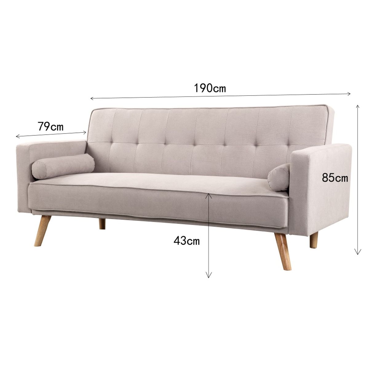 PAZART MUEBLES - SOFÁ CAMA FUTÓN LUCIE GRIS CLARO