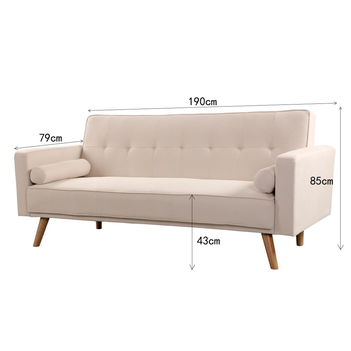 PAZART MUEBLES - SOFÁ CAMA FUTÓN LUCIE BEIGE CLARO