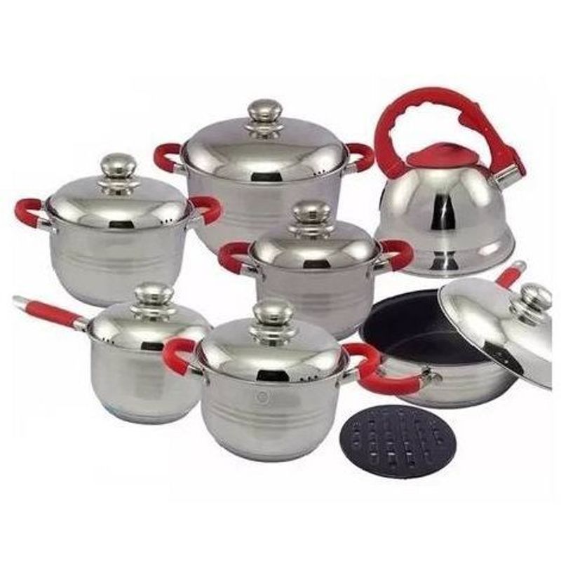GENERICO - Juego de ollas acero inoxidable 13 Piezas BE-S823RA
