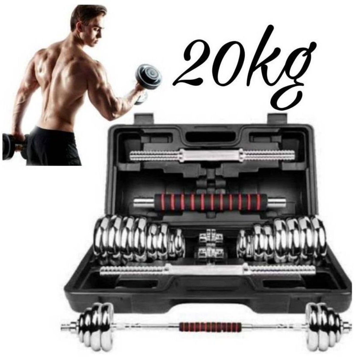 YORK - Maleta de Mancuerna de 20 Kilos Acero