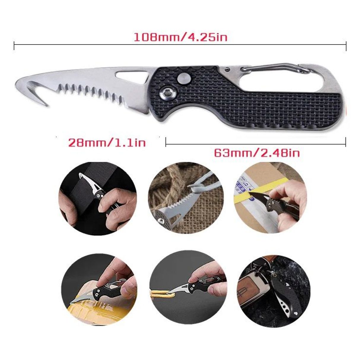 GENERICO - LLAVERO CORTA CUERDA MULTIPROPOSITO