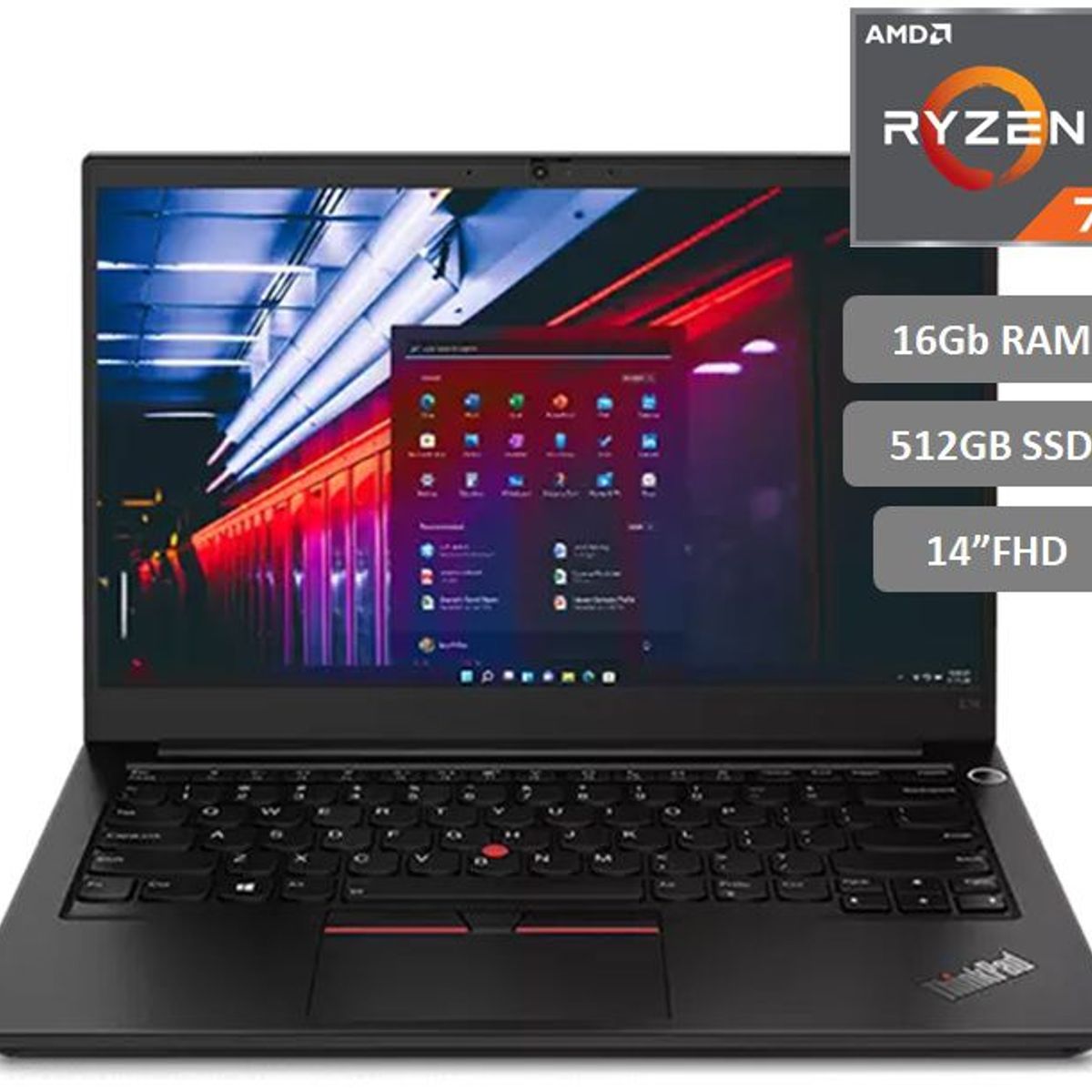 LENOVO - Lenovo Thinkpad E14, AMD Ryzen 7 4700u, 16GB RAM, 512GB SSD, Pantalla 14", Windows10 Pro.