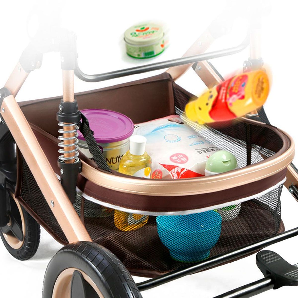 GENERICO - COCHE CUNA MOISES PARA BEBE GRIS CLARO