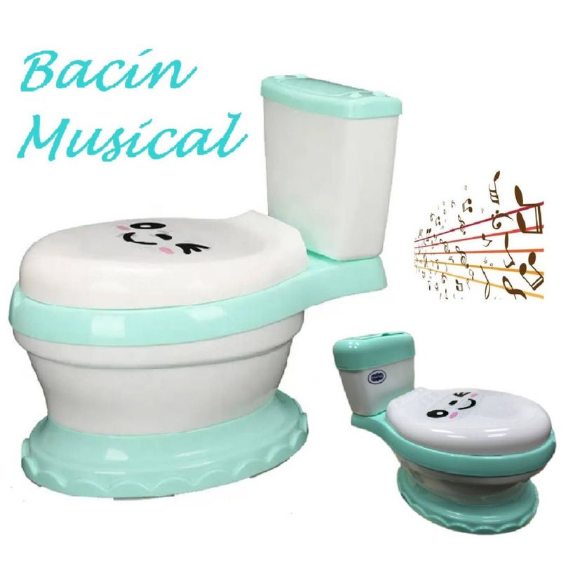 GENERICO - Bacín Musical con Asiento de Esponja Suave Ergonómico Verde