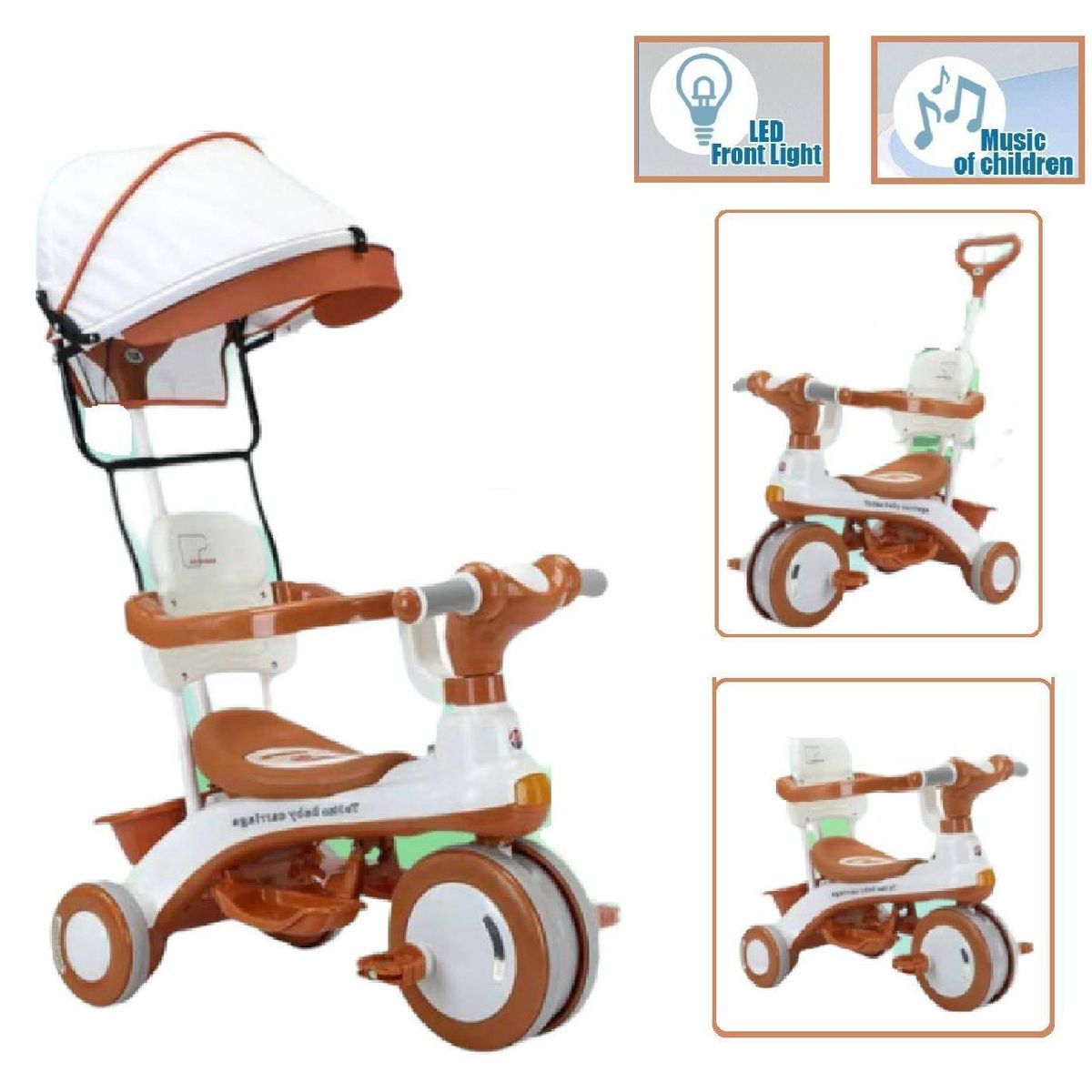 GENERICO - Triciclo con luces musical Pavo - Marron